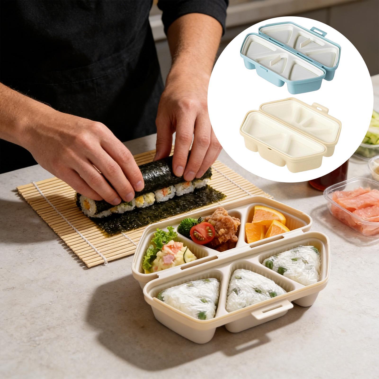 Meal Prep Template - แม่พิมพ์ซูชิ 6 ช่อง รูปสามเหลี่ยม สำหรับทำข้าวปั้น โอริกิริ