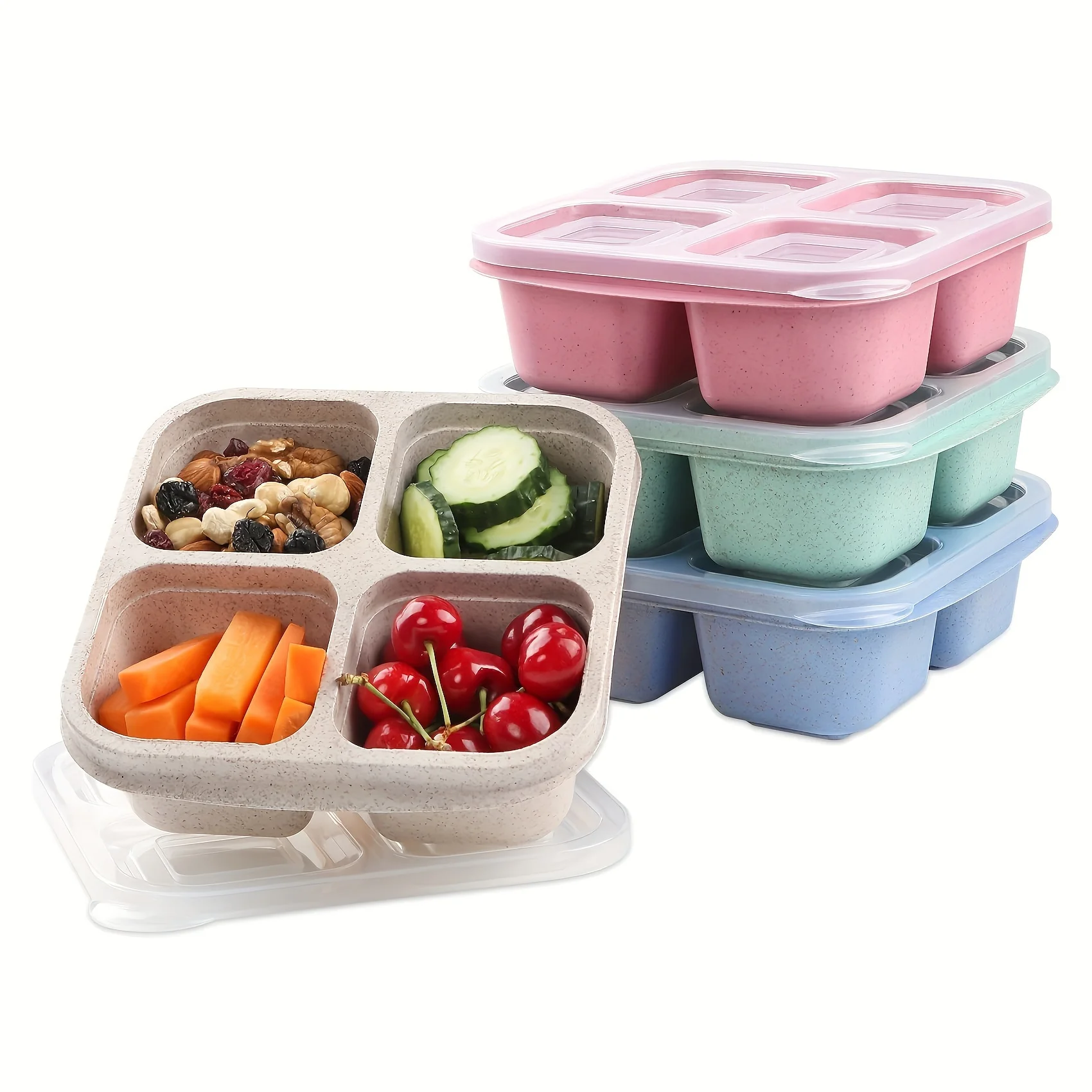 กล่องขนมขบเคี้ยวที่มีสี่ฝาปิดโ - Meal Prep Kitchen บทวิจารณ์และราคา