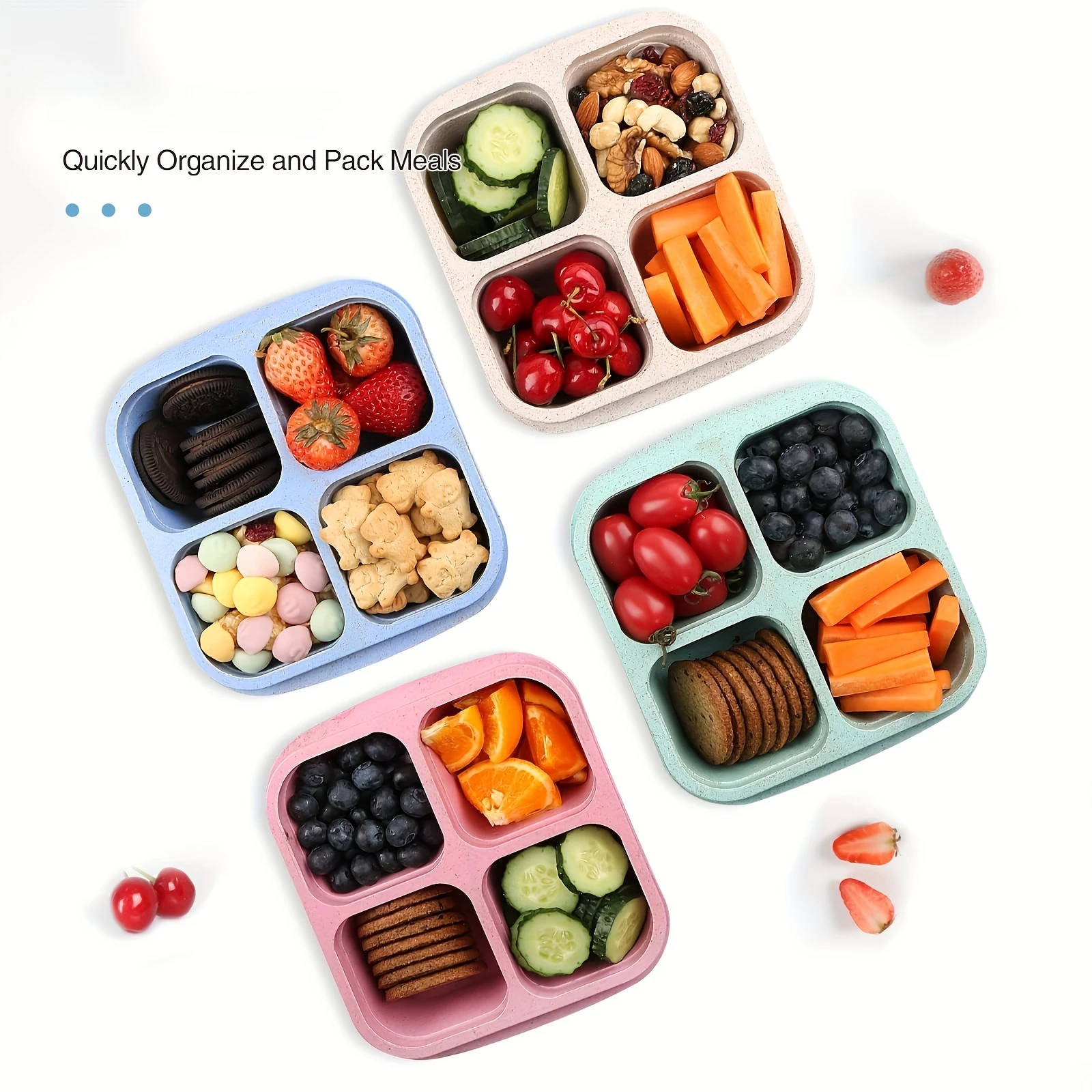 กล่องขนมขบเคี้ยวที่มีสี่ฝาปิดโ - Meal Prep Kitchen บทวิจารณ์และราคา