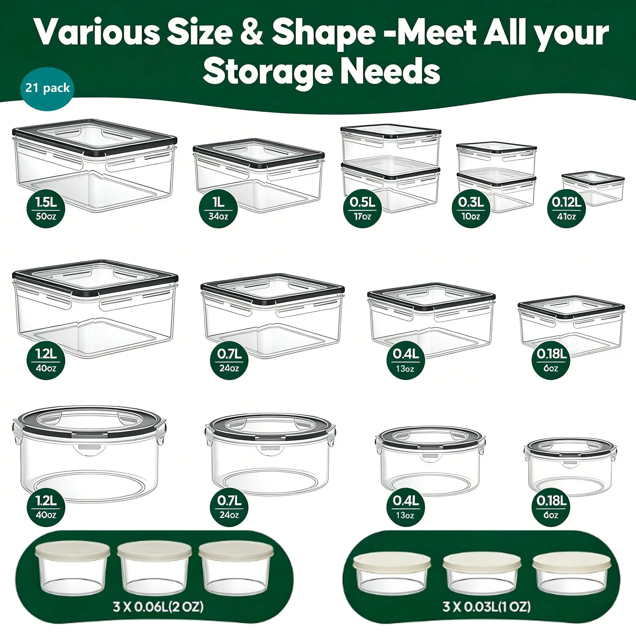 ชุดกล่องเก็บอาหารขนาดใหญ่ 40/4 - Meal Prep Kitchen บทวิจารณ์และราคา
