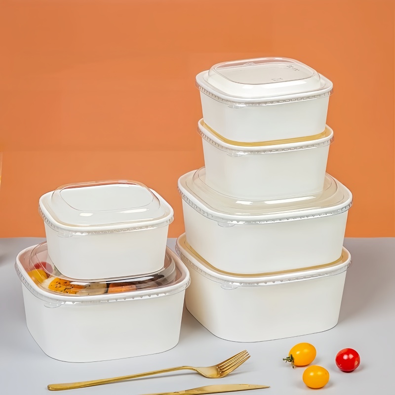 ชามสลัดกระดาษสี่เหลี่ยมสีขาว ภ - Meal Prep Bowl บทวิจารณ์และราคา