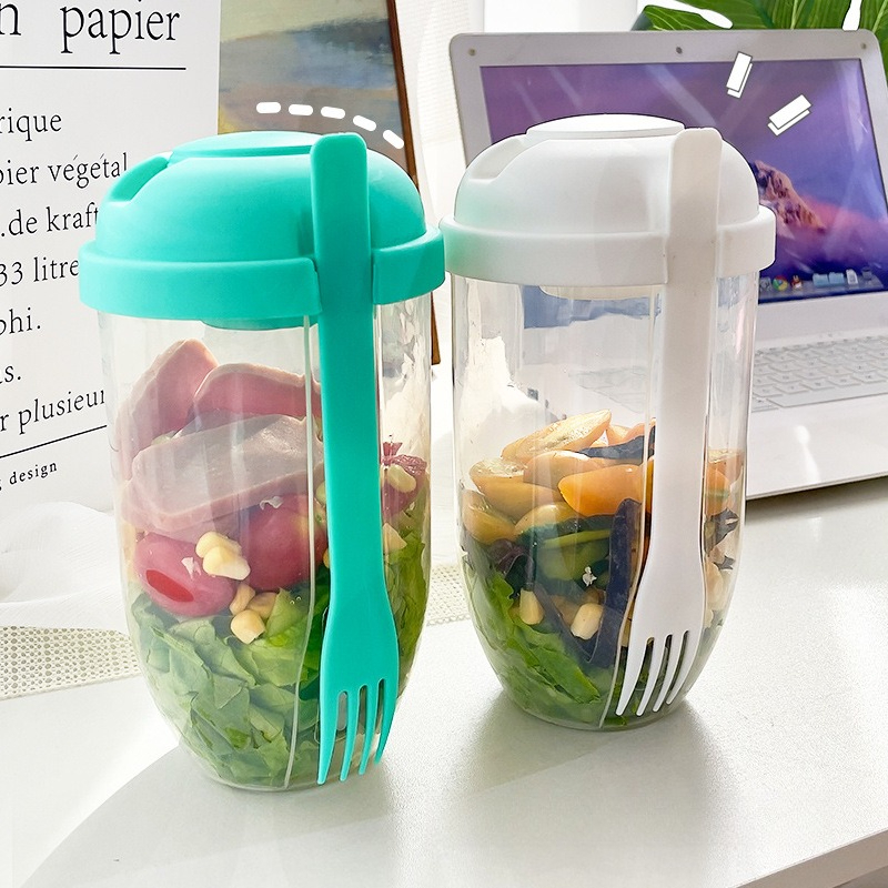 ชามสลัดพกพาพร้อมฝาปิดและส้อมใน - Meal Prep Bowl บทวิจารณ์และราคา